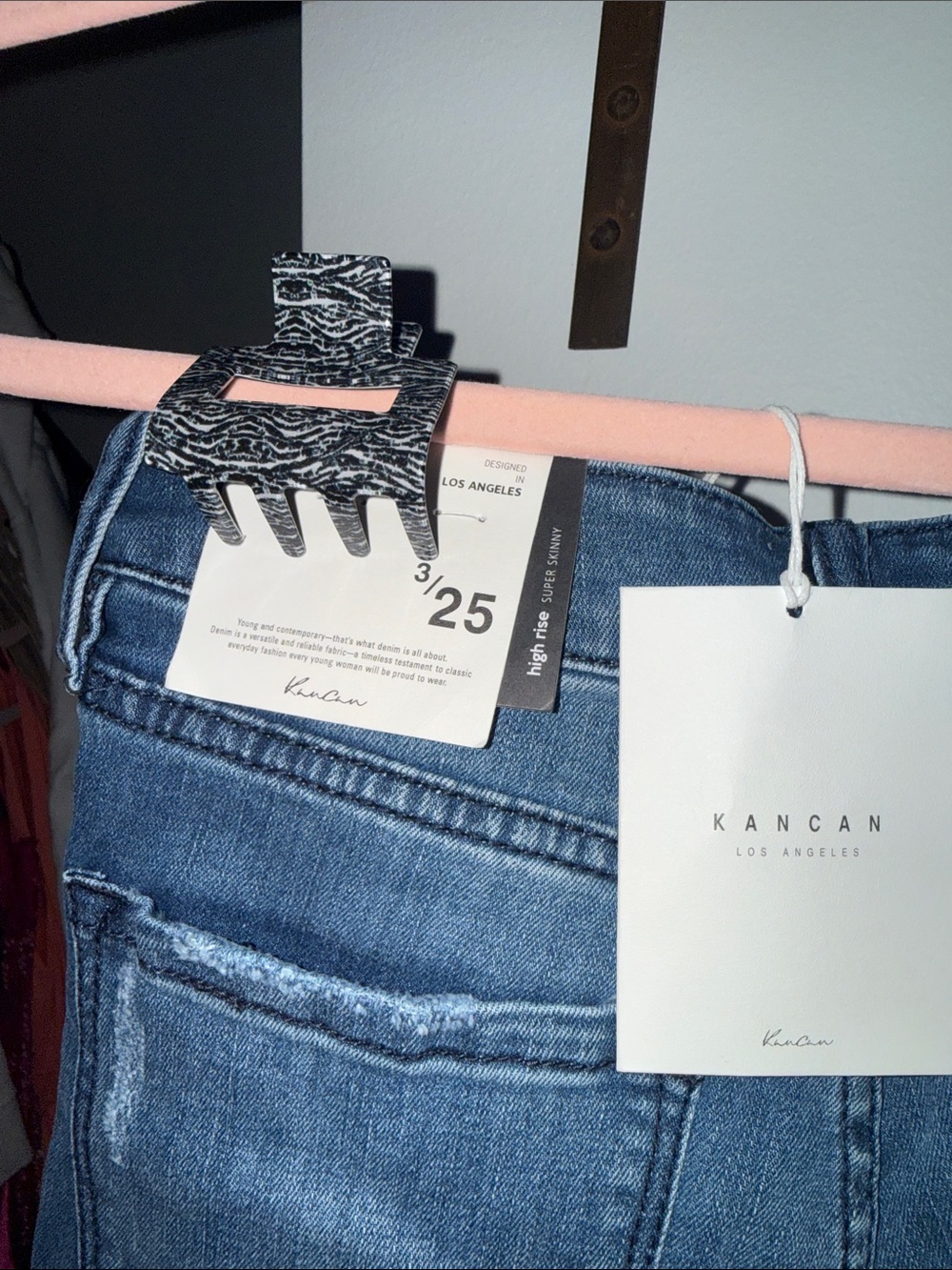 Women’s High-Rise Button-Fly Blue super Skinny Jeans - Picture 5 of 6